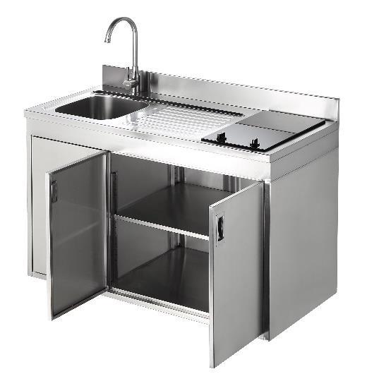 Mini cuisine compacte en acier inoxydable