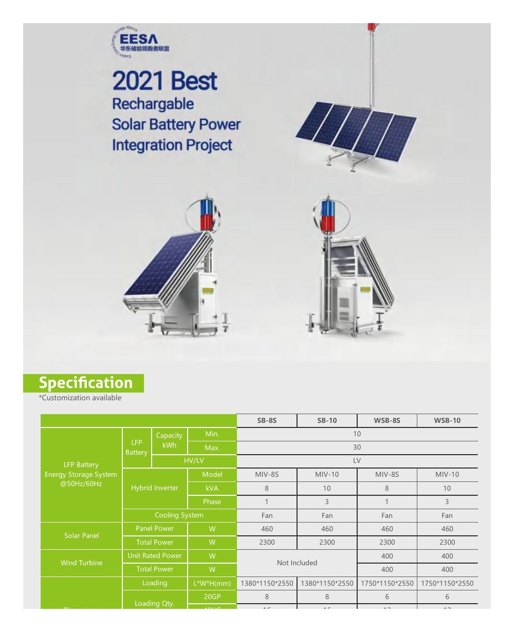 Solutions hybrides solaire, éolien et batterie résidentiel/commercial