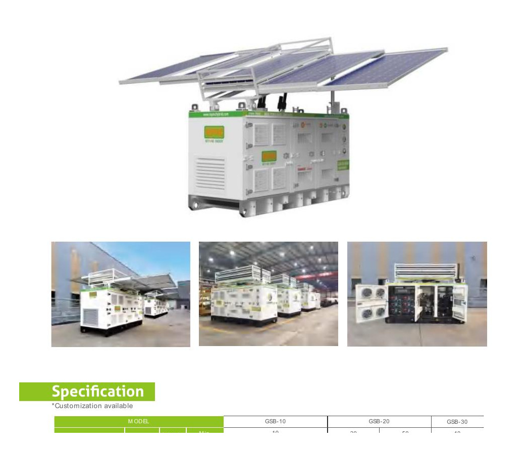 Stations hybrides solaire, batterie et groupe électrogène
